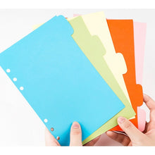 Load image into Gallery viewer, 6 Hole Loose Leaf Page Divider 5 Set A5 Slim B6 A6