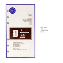 Load image into Gallery viewer, A6 Personal Loose leaf refill white blank paper 40 sheets bullet journal Filofax planner