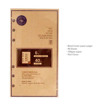 Load image into Gallery viewer, A6 Personal Loose leaf refill brown blank paper 40 sheets bullet journal Filofax planner