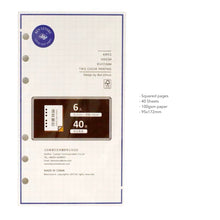 Load image into Gallery viewer, A6 Personal Loose leaf refill square grid paper 40 sheets bullet journal Filofax planner