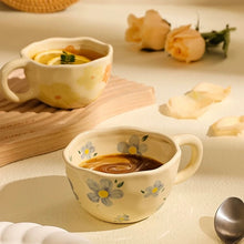 Load image into Gallery viewer, Ceremic_coffee_mug_yellow_flowers