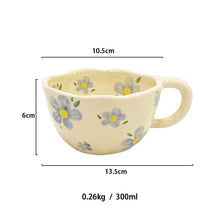 Load image into Gallery viewer, Ceremic_coffee_mug_yellow_flowers