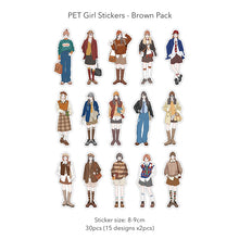 Load image into Gallery viewer, PET Girl Stickers 30 Pcs Bullet Journal scrapbook planner sticker hobonichi bujo sticker creative journals craft