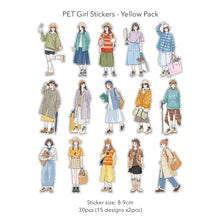 Load image into Gallery viewer, PET Girl Stickers 30 Pcs Bullet Journal scrapbook planner sticker hobonichi bujo sticker creative journals craft