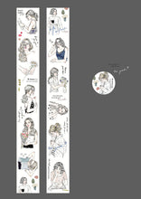 Load image into Gallery viewer, Pion Washi Tape sketch girl sticker creative journaling scrapbooking bullet journal planner sticker