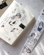 Load image into Gallery viewer, Pion Washi Tape sketch girl sticker creative journaling scrapbooking bullet journal planner sticker