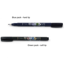 Load image into Gallery viewer, Tombow Fudenosuke Brush Pen hard soft tip calligraphy bullet journal writing pen black ink