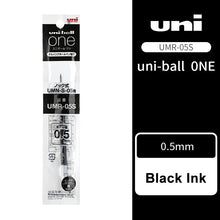 Load image into Gallery viewer, Uni-ball One P Gel Pen refill 0.5mm Black Ink everyday writing gel pens