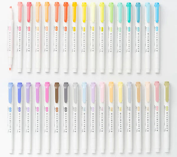 Zebra Mildliner Highlighter 35 Colour Full Set Hedgehog Journals