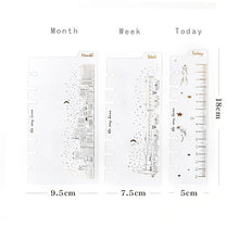 Load image into Gallery viewer, A6 Loose Leaf Ruler Divider 3 pcs soft plastic gilded