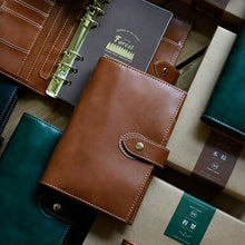 Load image into Gallery viewer, loose leaf notebook slim B6 vegan leather benz store bullet journal diary traveller's notebook Filofax