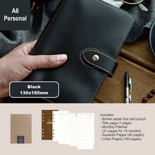 Load image into Gallery viewer, benz-store-loose-leaf-notebook-A6-personal-black