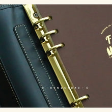 Load image into Gallery viewer, loose leaf notebook slim B6 vegan leather benz store bullet journal diary traveller's notebook Filofax