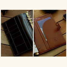 Load image into Gallery viewer, loose leaf notebook slim B6 vegan leather benz store bullet journal diary traveller's notebook Filofax
