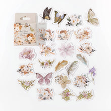Load image into Gallery viewer, butterfly-and-flower-sticker-46pcs bullet journal scrapbook stickers