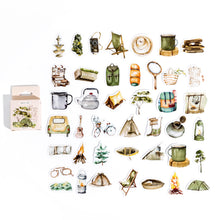 Load image into Gallery viewer, camping time watercolour stickers 46pcs bullet journal scrapbook stickers creative journaling