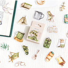 Load image into Gallery viewer, camping time watercolour stickers 46pcs bullet journal scrapbook stickers creative journaling