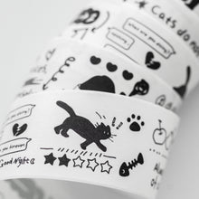 Load image into Gallery viewer, Washi Tape Little Black Cat - Cat Doodle bullet journal planner sticker creative journal cute stickers