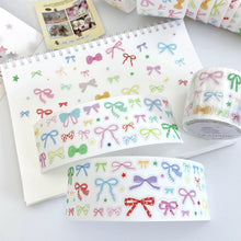 Load image into Gallery viewer, cute washi tape Lacreme coquette bows washi tapes kiss-cut pre-cut bullet journal scrapbook planner sticker