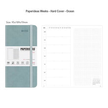 Load image into Gallery viewer, Paperideas Weeks Weekly and Monthly Planner HARD Cover Notebook Hobonichi cousin weeks hobo techo ocean blue