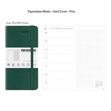 Load image into Gallery viewer, Paperideas Weeks Weekly and Monthly Planner HARD Cover Notebook Hobonichi cousin weeks hobo techo pine green