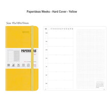 Load image into Gallery viewer, Paperideas Weeks Weekly and Monthly Planner HARD Cover Notebook Hobonichi cousin weeks hobo techo yello