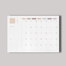 Load image into Gallery viewer, PaperNice Monthly Desk Pad Undated B5 aesthetic planner weekly plan weekly view deskpad notepad desk notepad 25 sheets beige