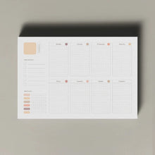 Load image into Gallery viewer, PaperNice Weekly Desk Pad Undated B5 aesthetic planner weekly plan weekly view deskpad notepad desk notepad 25 sheets beige