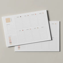 Load image into Gallery viewer, PaperNice Weekly Desk Pad Undated B5 aesthetic planner weekly plan weekly view deskpad notepad desk notepad 25 sheets beige
