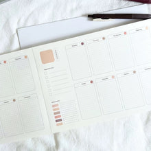 Load image into Gallery viewer, PaperNice Weekly Desk Pad Undated B5 aesthetic planner weekly plan weekly view deskpad notepad desk notepad 25 sheets beige