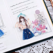 Load image into Gallery viewer, PET Tape girl sticker first sight bujo sticker scrapbook planner washi tape