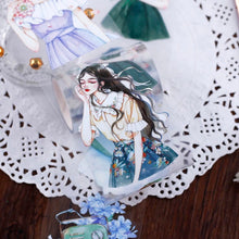 Load image into Gallery viewer, PET Tape girl sticker first sight bujo sticker scrapbook planner washi tape