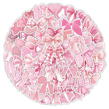 Load image into Gallery viewer, Pink Bow Sticker 100 Pcs Coquette Bow Stickers aesthetic lifestyle bullet journal scrapbook planner stickers journal decoration laptop stickers suitcase luggage stickers