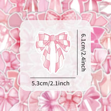 Load image into Gallery viewer, Pink Bow Sticker 100 Pcs Coquette Bow Stickers aesthetic lifestyle bullet journal scrapbook planner stickers journal decoration laptop stickers suitcase luggage stickers