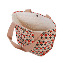 Load image into Gallery viewer, Floral Corduroy Tote Bag Small | Journal Travel Organiser lunch bag picnic beach bag journal stationery organiser study bag handbag
