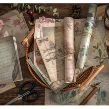 Load image into Gallery viewer, Vintage Scrapbook Paper 30 Sheet Vintage Flowers retro blooms traveler's notebook journal diary decoration