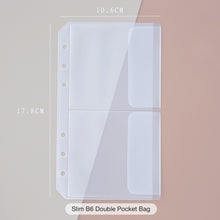 Load image into Gallery viewer, sticker-collecting-album zip lock bag-a6-slim-b6-double-pocket-bag-journal material organiser