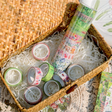 Load image into Gallery viewer, Washi Tape spring flowers and animals green 10 pack Bullet Journal Decoration Scrapbooking creative journaling