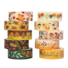Load image into Gallery viewer, Washi Tape autumn day orange 10 pack Bullet Journal Decoration Scrapbooking creative journaling