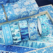 Load image into Gallery viewer, Washi Tape blue winter 10 pack Bullet Journal Decoration Scrapbooking creative journaling