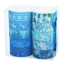 Load image into Gallery viewer, Washi Tape blue winter 10 pack Bullet Journal Decoration Scrapbooking creative journaling