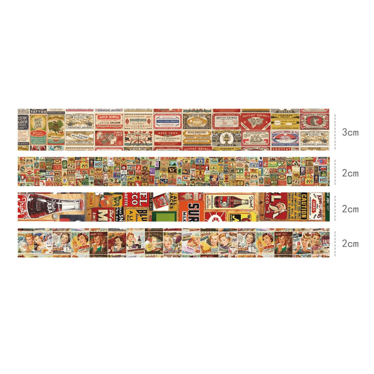 Washi Tape Vintage Posters - Hedgehog Journals NZ, AU & US Delivery