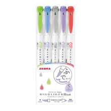 Load image into Gallery viewer, zebra mildliner brush pens purple pack bullet journal highlighter
