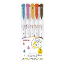 Load image into Gallery viewer, zebra mildliner brush pens orange pack bullet journal highlighterzebra mildliner brush pens yellow pack bullet journal highlighter