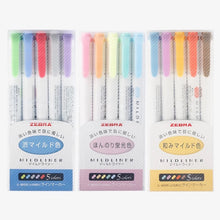 Load image into Gallery viewer, Zebra Mildliner Highlighter Blue Pink Yellow Pack | 3x5 Sets 15 Colour Bundle