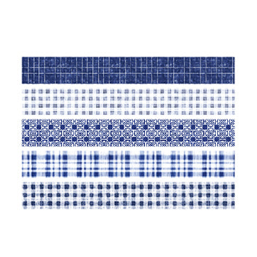 Geometric Pattern Washi Tape - Set of 5 - Blue — Stationery Pal