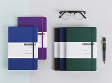 Load image into Gallery viewer, PAPERIDEAS Bullet Journal A5 Dotted Notebook Numbered Pages Green Blue Purple