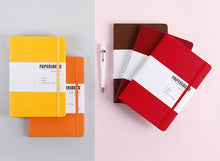 Load image into Gallery viewer, PAPERIDEAS Bullet Journal A5 Dotted Notebook Numbered Pages Yellow Orange Red Coffee