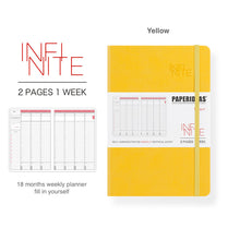 Load image into Gallery viewer, Paperideas 18 Month Timeline Weekly Planner A5 Hard Cover Notebook hobonichi bright yellow