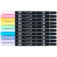 Load image into Gallery viewer, Tombow ABT Dual Brush Pen 10 Color Set Pastel new bullet journal pens markers